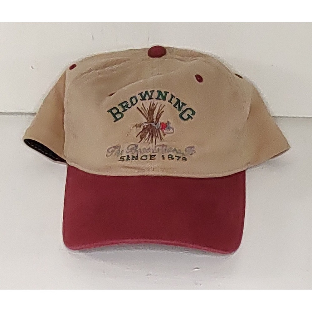 Browning Brand Mens Baseball Cap The Best There Is Tan Red One Size